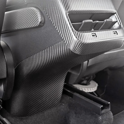 Real Dry Carbon Fiber Rear Center Console Base Cover for Tesla Model 3 (2017-2023) & Tesla Model Y (2020-2025.02) – Interior Protection Trim with OEM Fit