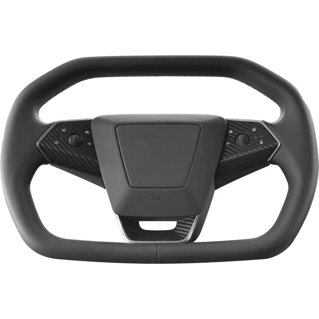 Real Dry Carbon Fiber Steering Wheel Trim Set (3-Piece) for Tesla Cybertruck – Glossy & Matte Finish Options, Precision Fit Interior Upgrade Accessories