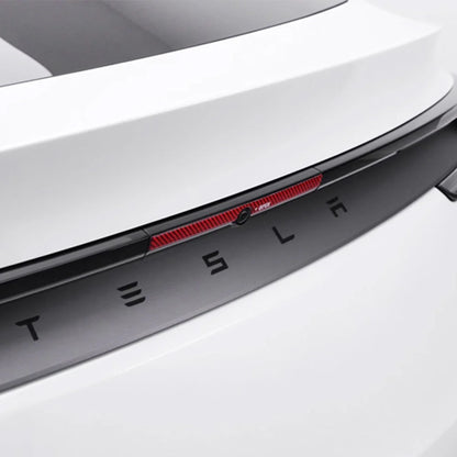 Real Carbon Fiber Rear Trunk Button Accent Sticker Cover for Tesla Model Y Juniper 2026+ – Custom Tailgate Button Trim in Black, Red & White