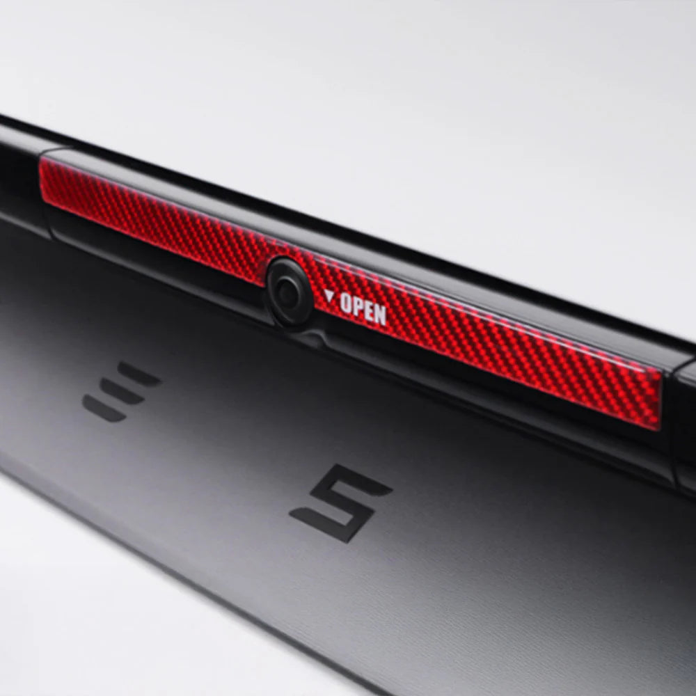 Real Carbon Fiber Rear Trunk Button Accent Sticker Cover for Tesla Model Y Juniper 2026+ – Custom Tailgate Button Trim in Black, Red & White