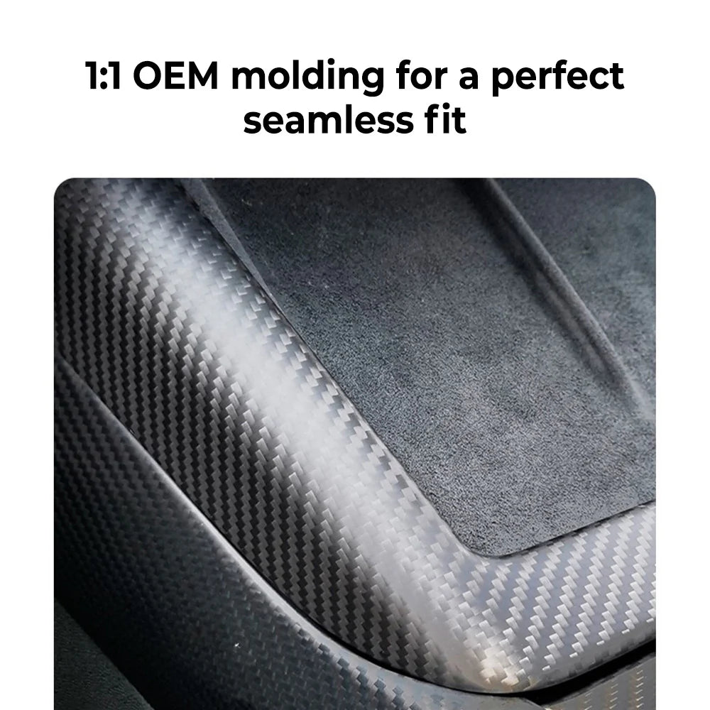 Real Carbon Fiber Wireless Charging Pad Frame Cover for Tesla Model Y Juniper 2025+ Interior Trim Overlay – Genuine Carbon Fiber, OEM Fit, Glossy or Matte Finish