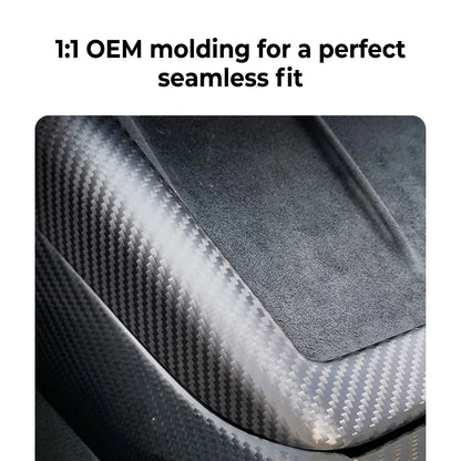 Real Carbon Fiber Wireless Charging Pad Frame Cover for Tesla Model Y Juniper 2025+ Interior Trim Overlay – Genuine Carbon Fiber, OEM Fit, Glossy or Matte Finish