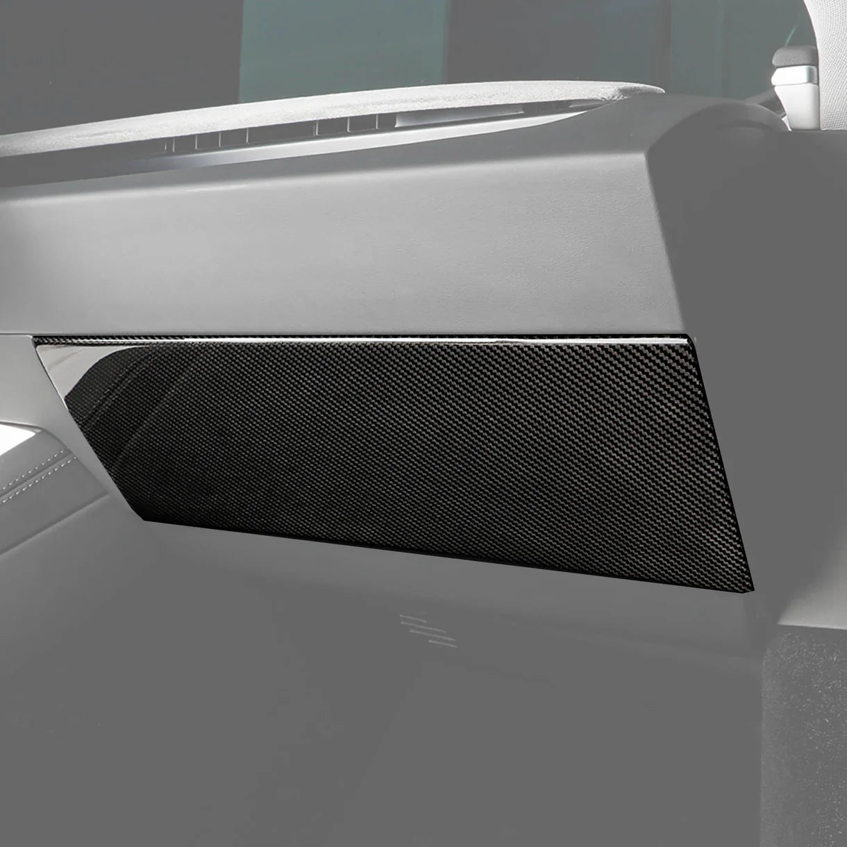 2025+ Tesla Model Y Juniper Real Carbon Fiber Glove Box Cover (Left-Hand Drive) | OEM-Fit 2x2 Twill Weave Interior Trim Upgrade – Premium Luxury Dashboard Styling