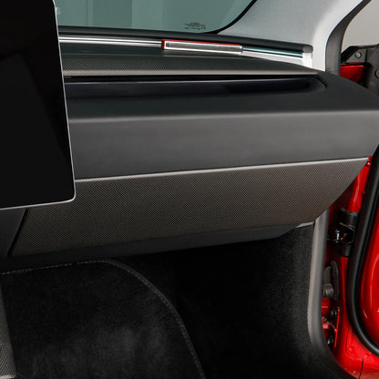 2025+ Tesla Model Y Juniper Real Carbon Fiber Glove Box Cover (Left-Hand Drive) | OEM-Fit 2x2 Twill Weave Interior Trim Upgrade – Premium Luxury Dashboard Styling