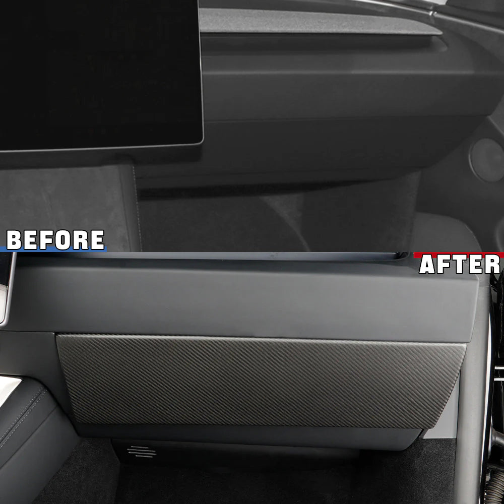 2025+ Tesla Model Y Juniper Real Carbon Fiber Glove Box Cover (Left-Hand Drive) | OEM-Fit 2x2 Twill Weave Interior Trim Upgrade – Premium Luxury Dashboard Styling