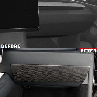 2025+ Tesla Model Y Juniper Real Carbon Fiber Glove Box Cover (Left-Hand Drive) | OEM-Fit 2x2 Twill Weave Interior Trim Upgrade – Premium Luxury Dashboard Styling