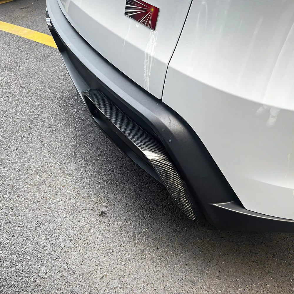 Real Carbon Fiber Rear Bumper Diffuser Trim for Tesla Model Y Juniper 2025+ (OEM Fit) – Toray 3K Carbon Fiber Aerodynamic Rear Lip Cover, Easy Install No Drill
