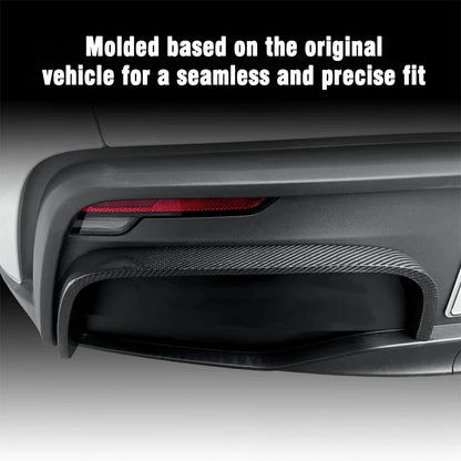Real Carbon Fiber Rear Bumper Diffuser Trim for Tesla Model Y Juniper 2025+ (OEM Fit) – Toray 3K Carbon Fiber Aerodynamic Rear Lip Cover, Easy Install No Drill