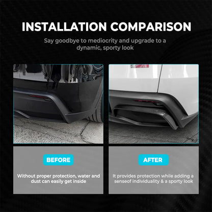 Real Carbon Fiber Rear Bumper Diffuser Trim for Tesla Model Y Juniper 2025+ (OEM Fit) – Toray 3K Carbon Fiber Aerodynamic Rear Lip Cover, Easy Install No Drill