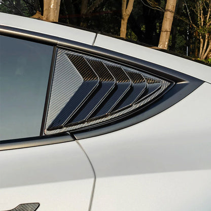 Real Dry Carbon Fiber Rear Side Window Louvers for Tesla Model Y 2020–2026 (Juniper 2025+) | Vented Racing Style Quarter Glass Cover Trim