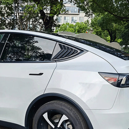 Real Dry Carbon Fiber Rear Side Window Louvers for Tesla Model Y 2020–2026 (Juniper 2025+) | Vented Racing Style Quarter Glass Cover Trim