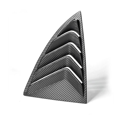 Real Dry Carbon Fiber Rear Side Window Louvers for Tesla Model Y 2020–2026 (Juniper 2025+) | Vented Racing Style Quarter Glass Cover Trim