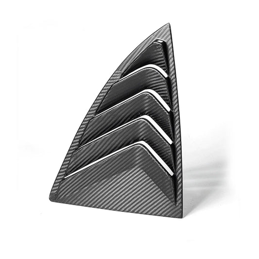 Real Dry Carbon Fiber Rear Side Window Louvers for Tesla Model Y 2020–2026 (Juniper 2025+) | Vented Racing Style Quarter Glass Cover Trim