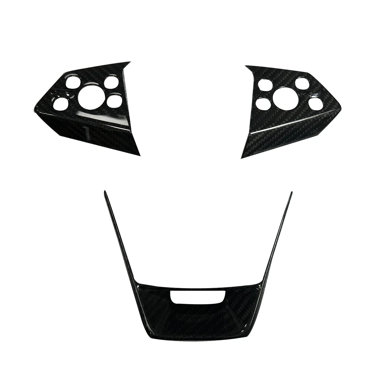 Real Dry Carbon Fiber Steering Wheel Trim Set (3-Piece) for Tesla Cybertruck – Glossy & Matte Finish Options, Precision Fit Interior Upgrade Accessories