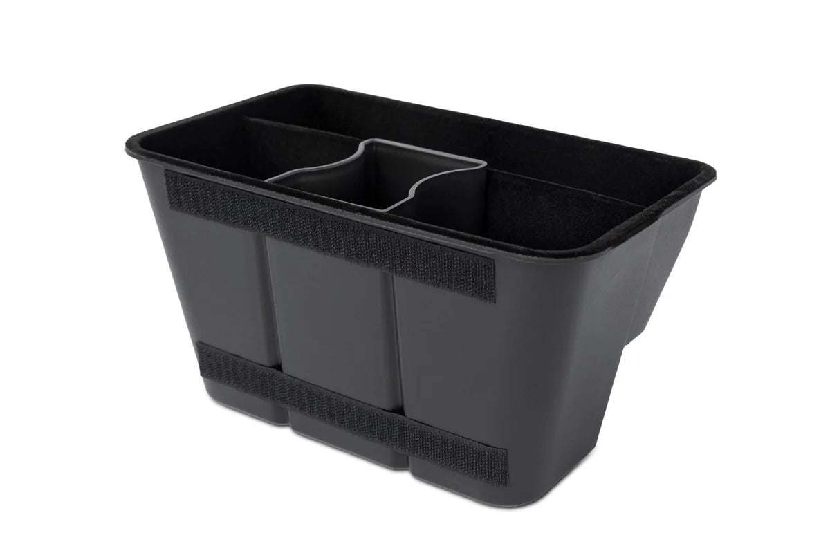 Rear Seat Storage Cubby & Cup Holder Organizer for Tesla Model Y – Center Console Backseat Storage with Trash Bin
