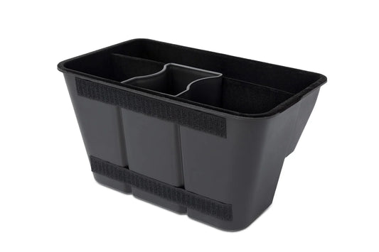 Rear Seat Storage Cubby & Cup Holder Organizer for Tesla Model Y – Center Console Backseat Storage with Trash Bin