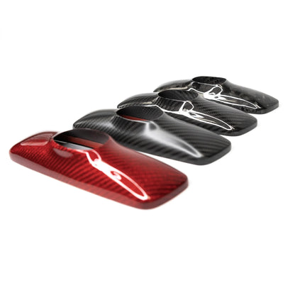 2017–2023 Tesla Model 3 & 2020–2024 Model Y Rearview Mirror Backside Overlay – Real Molded Carbon Fiber Cover (Glossy / Matte / Red / Forged)