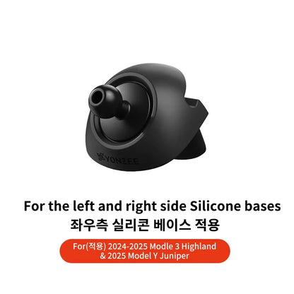 Adjustable Magnetic Phone Mount for Tesla Model 3 & Model Y (Highland 2024+ / Juniper 2025+) – Strong Magnet Metal Car Phone Holder with Anti-Slip Silicone Base, No Charging