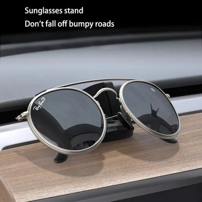 Silicone Dashboard Phone Mount for Tesla Model 3 & Model Y (2017–2025) | Non-Destructive Horizontal Phone Holder with Multi-Hook Design