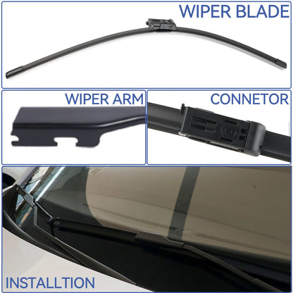 Erick's Front & Rear Wiper, Erick premium wiper blades set designed specifically for MG ZS EV, ZX, and ZST models from 2017 to 2024.