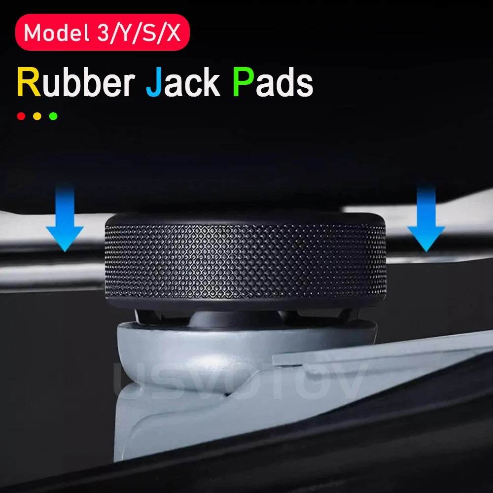 Upgraded Tesla Jack Lift Pads for Tesla Model S / Model 3 / Model X / Model Y (Including 2025+ Model Y Juniper & Model 3 Highland) – Rubber Lifting Jack Adapter Pucks for Battery & Chassis Protection Tool Kit