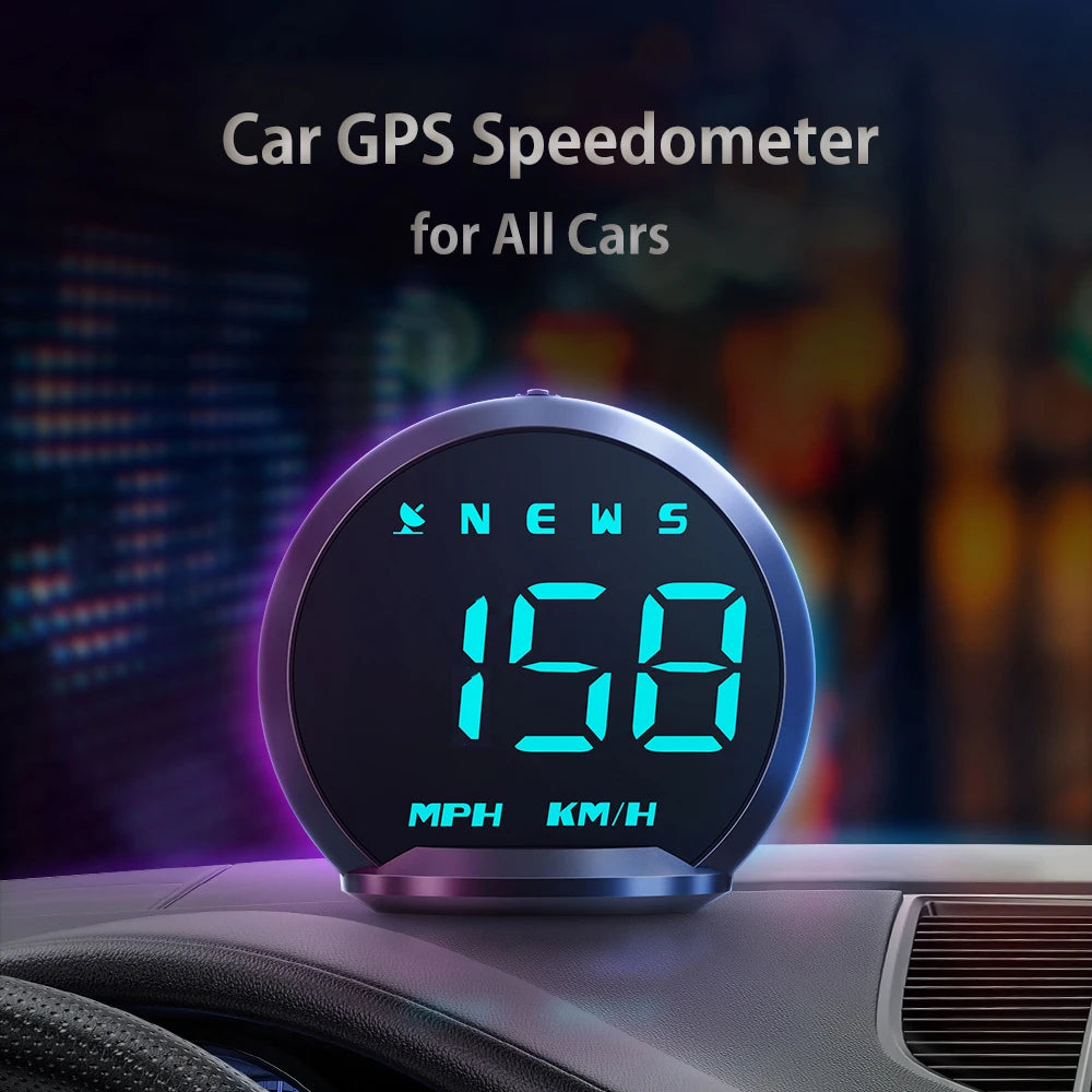 Geyiren G13 HUD - GPS Digital Speedometer Head Up Display Car Projector Over Security Speed Alarm km/h Clock Odometer Universal Auto Gauge