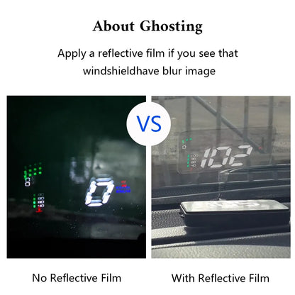 GEYIREN A900 Auto Hud Display Car Projector Alarm EOBD OBD2 Head Up Display Speedometer Windshield  Electronic Accessories