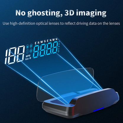 Introducing Geyiren C7 HUD, a digital speedometer and time odometer with KMH/MPH speed alarm and GPS head-up display.