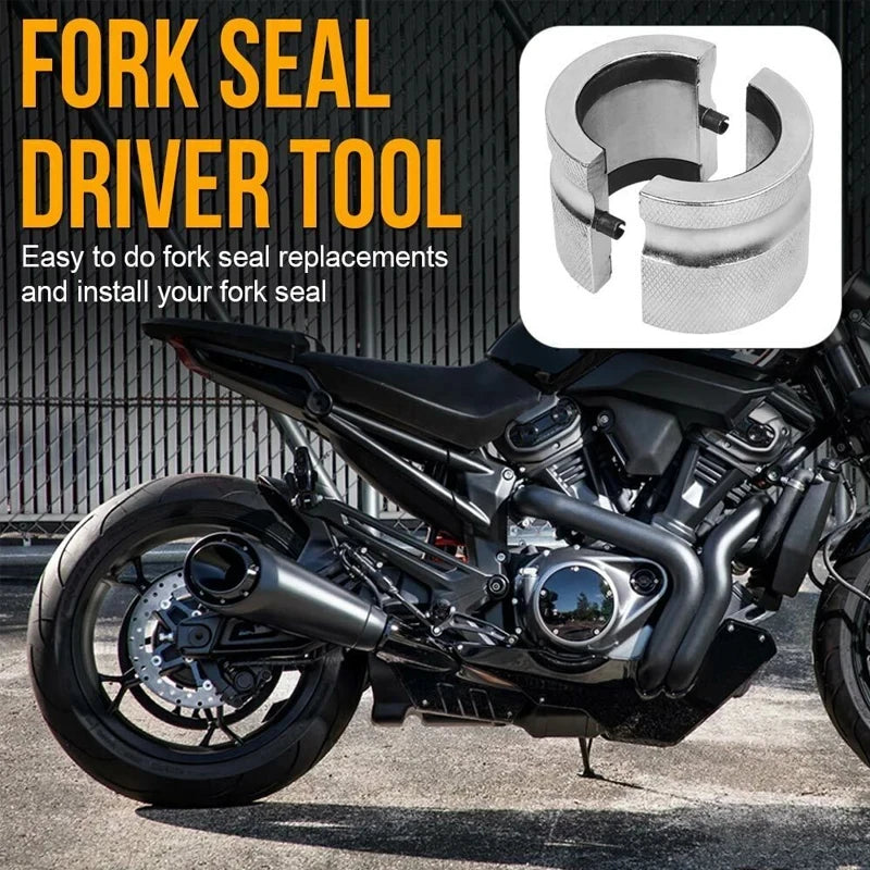 Replace fork seals on motorcycles with ease using this adjustable driver tool for 39mm to 50mm tubes.