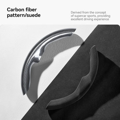 Carbon Fiber Leather Steering Wheel Cover for Tesla Model 3 Highland (2024+) & Model Y Juniper (2025+) – Anti-Slip Sport Grip, Interior Upgrade Accessory