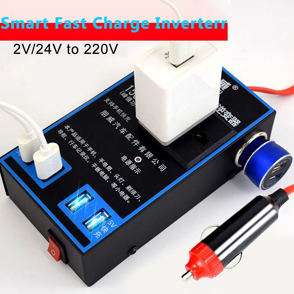 TIMOTRAS Car Mounted Inverter 12v24v to 220v Car Phone USB Charging Truck Household Socket