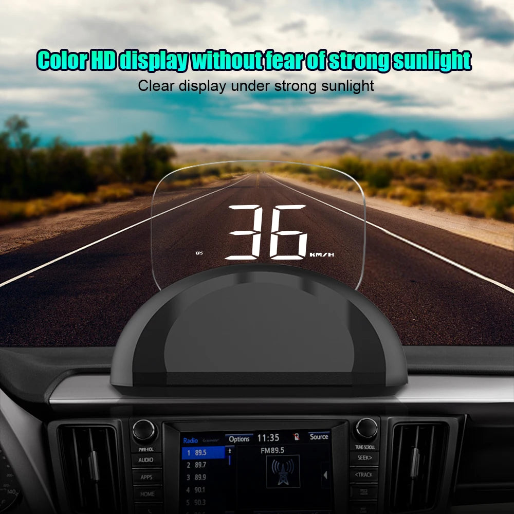 Geyiren C700S HUD, Geyiren C700S is a HUD OBD device with GPS, showing speed, water temp, and fuel consumption for cars.