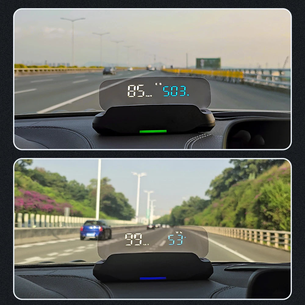 Geyiren C7 HUD - Digital Speedometer Time Odometer KMH MPH Speed Alarm GPS Head Up Display Fit All Cars