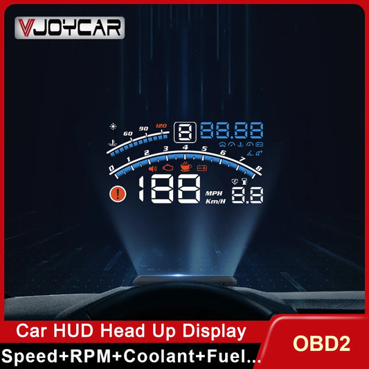 VJOYCAR HUD Head Up Display 5.5" Car Overspeed Warning OBDII EUOBD Auto Windshield Projector Alarm System RPM KM/H MPH