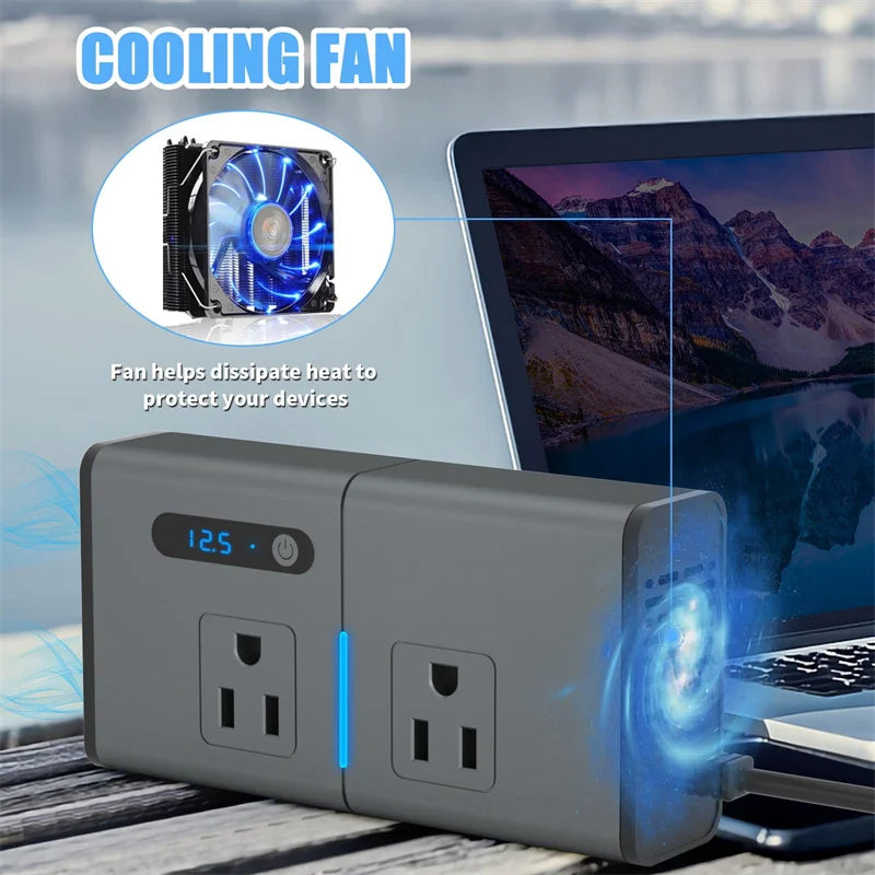 New Car Power Inverter DC 12V to AC 220V 200W Auto Converter Type-C QC3.0 USB Fast Charging Charger Car Inverter Power Adapter