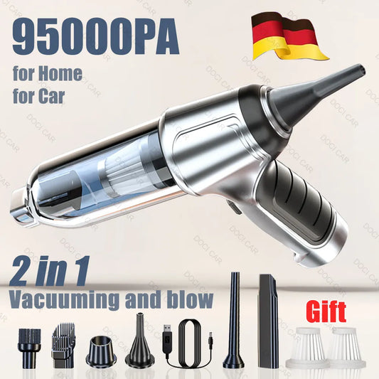 95000PA Home Appliance Car Vacuum Cleaner Wireless Handheld Car Vacuum Vacuuming And Blow 2 IN 1 Portable Strong Suction Cleaner