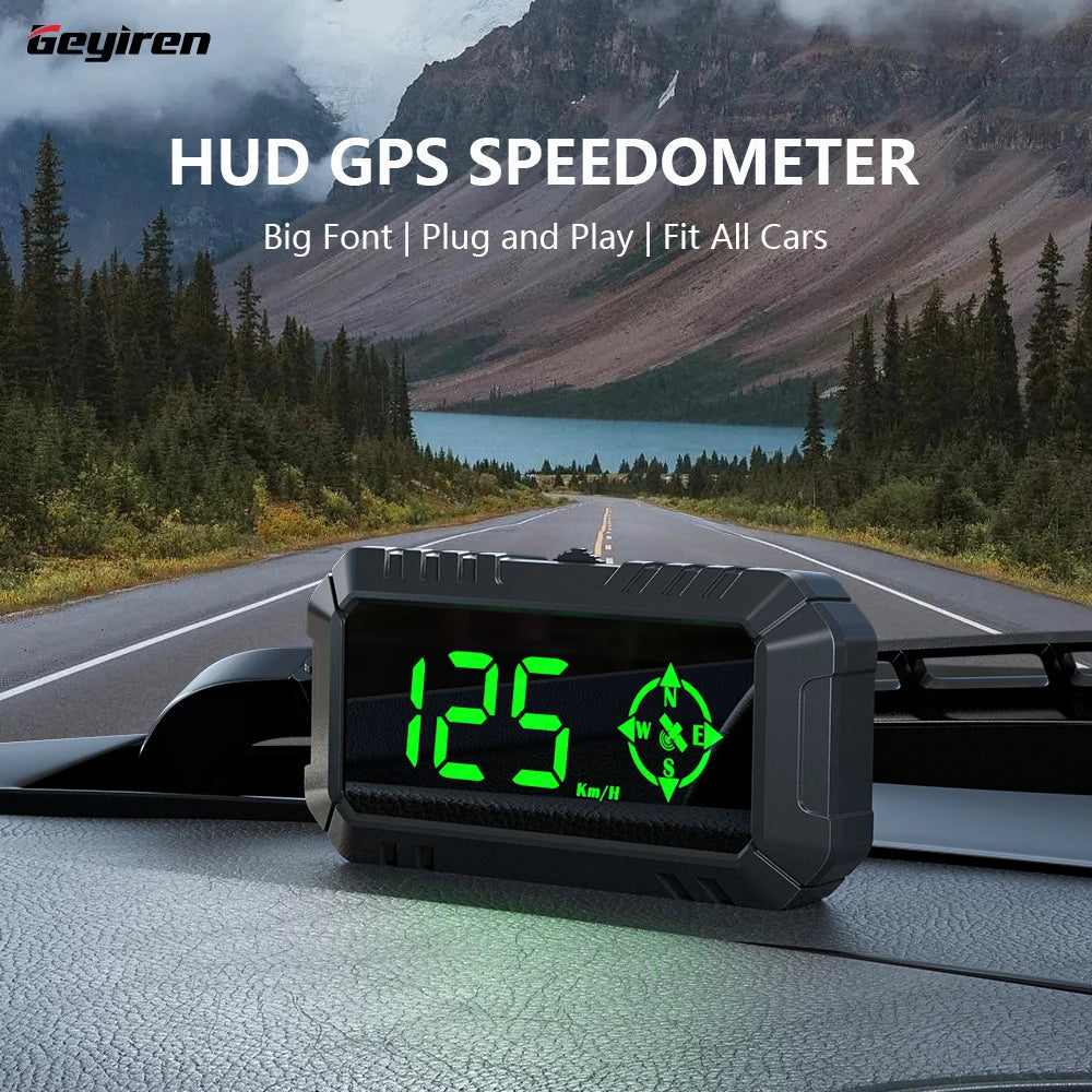 Introducing the Geyiren G7 HUD, a digital speedometer with over speed alarm and security features for all cars.