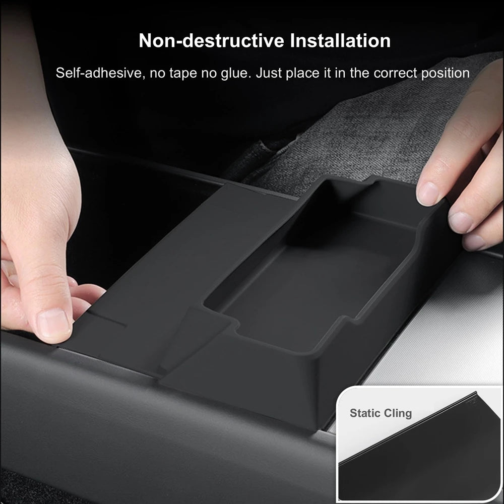 Custom-Fit Center Console Armrest Glasses Holder Tray for Tesla Model 3 Highland (2024–2026) & Tesla Model Y Juniper (2025–2026) – Sunglasses Storage Organizer Insert Interior Accessory