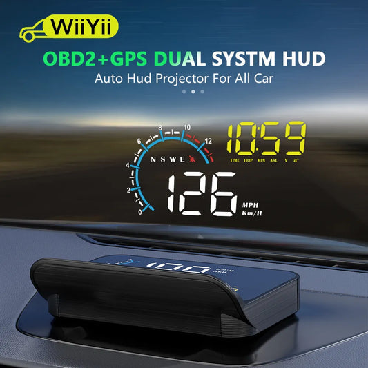 WiiYii M12 Car OBD2 GPS HUD On-board Computer Auto Projector Head Up Display Gadgets Inteligentes Electronics with All Car