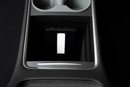 Jowua Dual USB-C Hub with LED Ambient Light for Tesla Model 3 & Model Y (2021–2023 Refresh Center Console) – 45W PD Fast Charging & Data Expansion