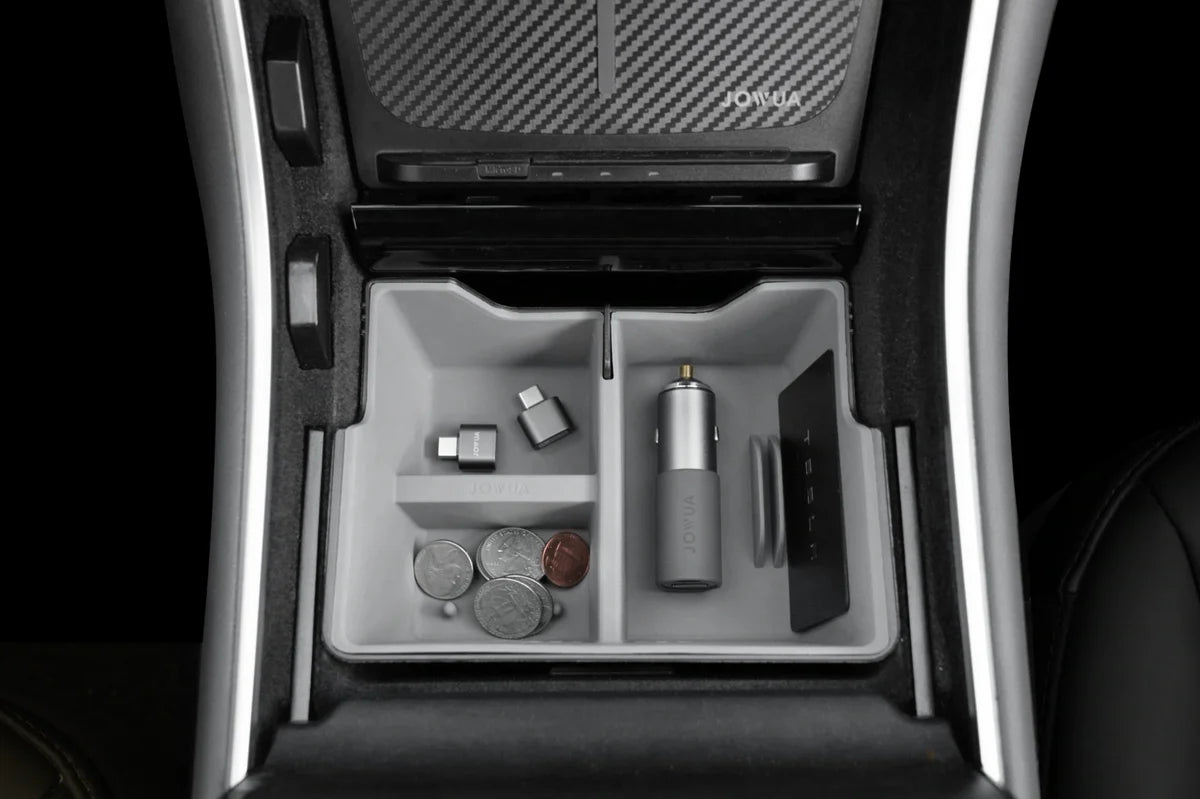Pre-Refresh Center Console Tray Organizer for Tesla Model 3 & Model Y (Custom Fit, Non-Slip, Easy to Clean)