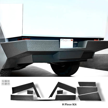 Tesla Cybertruck Rear Bumper Protection Kit – Textured Vinyl Armor with Spray-On Bed Liner Look (8-Piece Pre-Cut Rear Bumper Guard, 2023–Present)