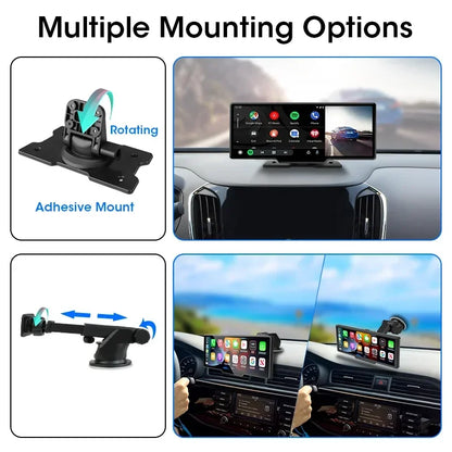 10.26" Dash Cam Rearview Camera WIFI Carplay & Android Auto 4K DVR GPS Navigation Video Recorder Dashboard Dual Len 24H Park AUX