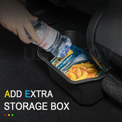 Custom-Fit Rear Center Console Storage Box for Tesla Model Y Juniper 2025–2026+ – TPE Backseat Organizer Bin, Hidden Storage Tray, Trash Holder & Interior Organization Accessory