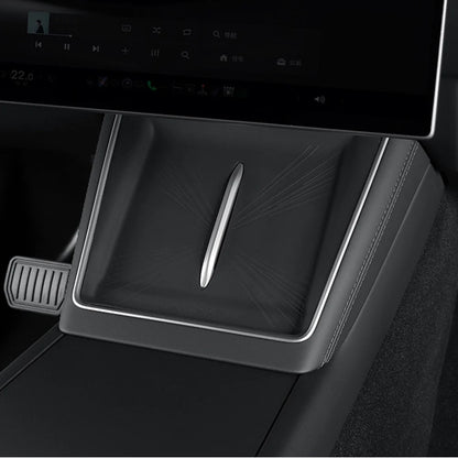 Tesla Model Y L (6-Seater) Wireless Charging Dock Liner 2026+ – Performance Style Silicone Anti-Slip Charging Pad Insert with Center Cutout Vent Design, OEM Fit Interior Protection Accessory