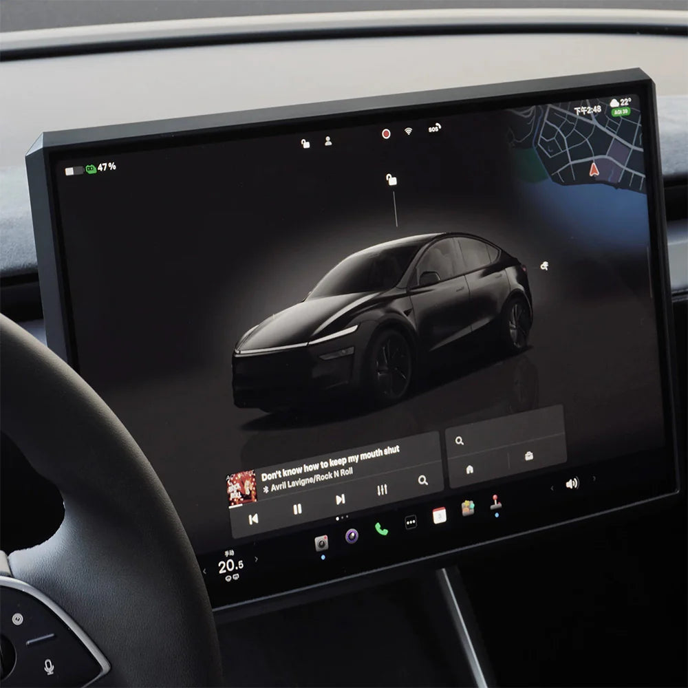 Silicone Center Display Protection Frame for Tesla Model 3 Highland 2024+ & Model Y Juniper 2025+ (15.4" Screen) – Edge Guard Bezel Cover, Anti-Scratch Interior Trim Upgrade