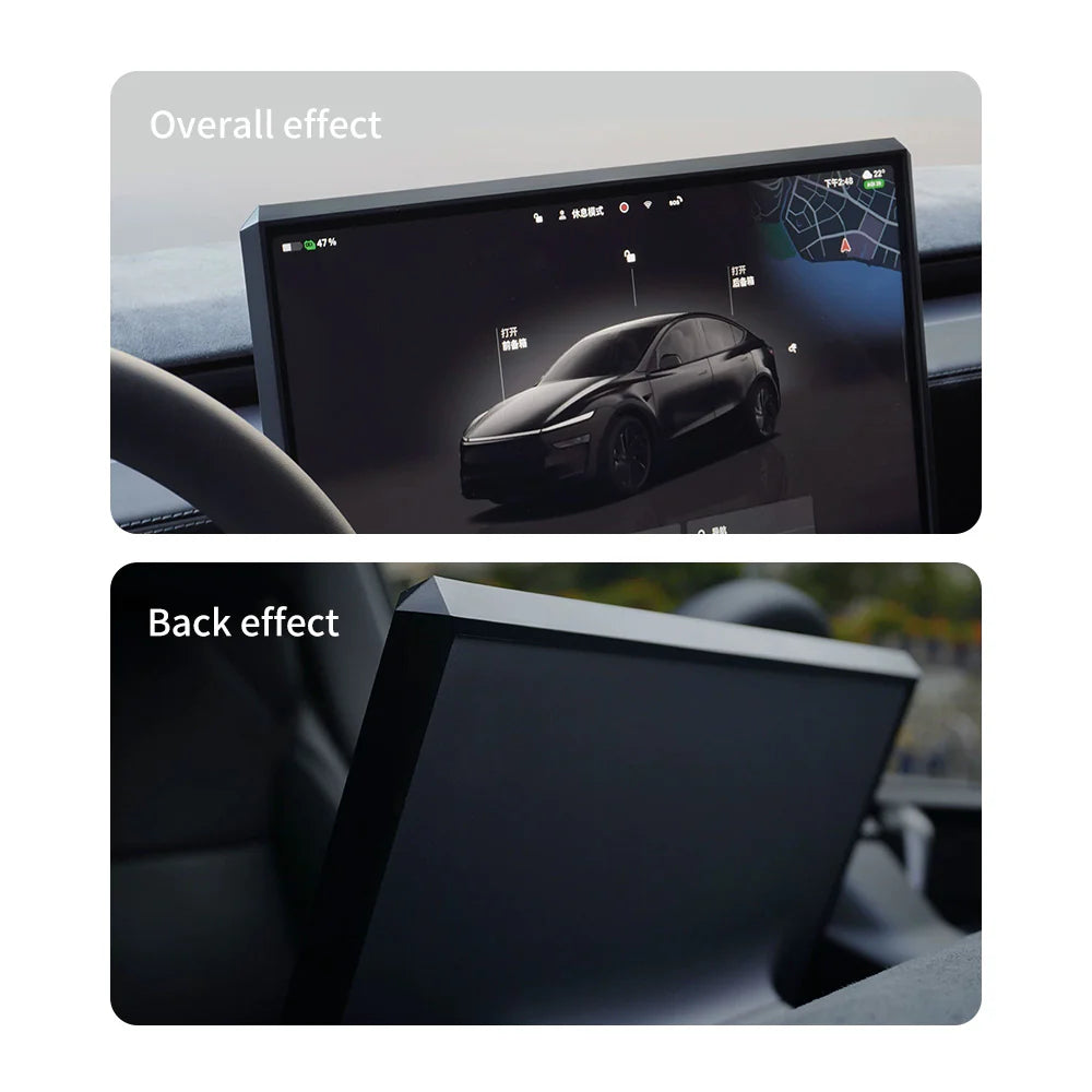 Silicone Center Display Protection Frame for Tesla Model 3 Highland 2024+ & Model Y Juniper 2025+ (15.4" Screen) – Edge Guard Bezel Cover, Anti-Scratch Interior Trim Upgrade