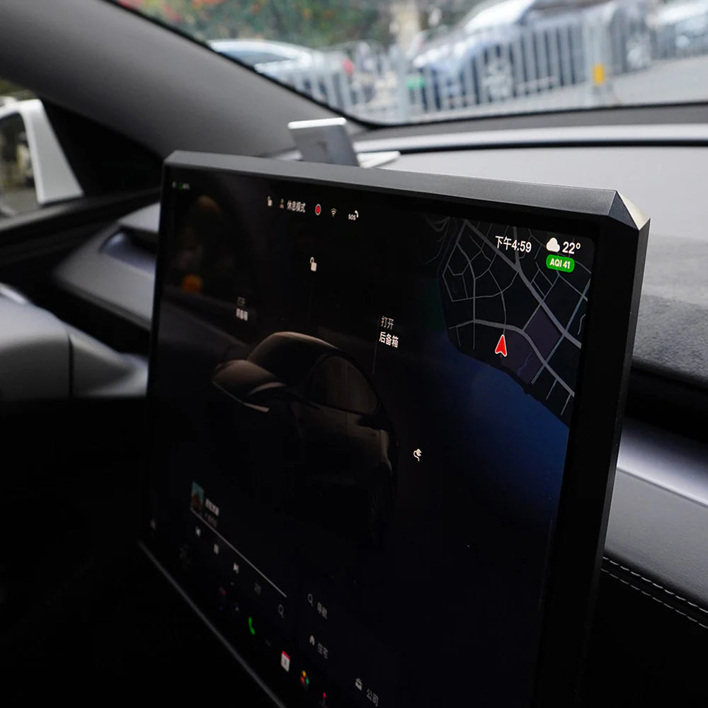Silicone Center Display Protection Frame for Tesla Model 3 Highland 2024+ & Model Y Juniper 2025+ (15.4" Screen) – Edge Guard Bezel Cover, Anti-Scratch Interior Trim Upgrade