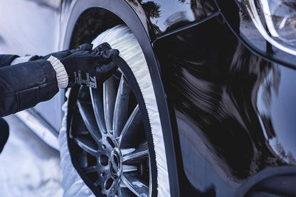 Snow Chains for Tesla Model S (Size 70) – Lightweight Fabric Tire Snow Socks for Ice & Snow Traction