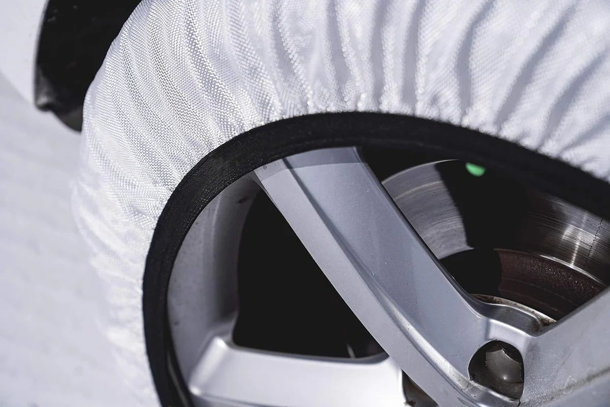 Snow Chains for Tesla Model S (Size 70) – Lightweight Fabric Tire Snow Socks for Ice & Snow Traction